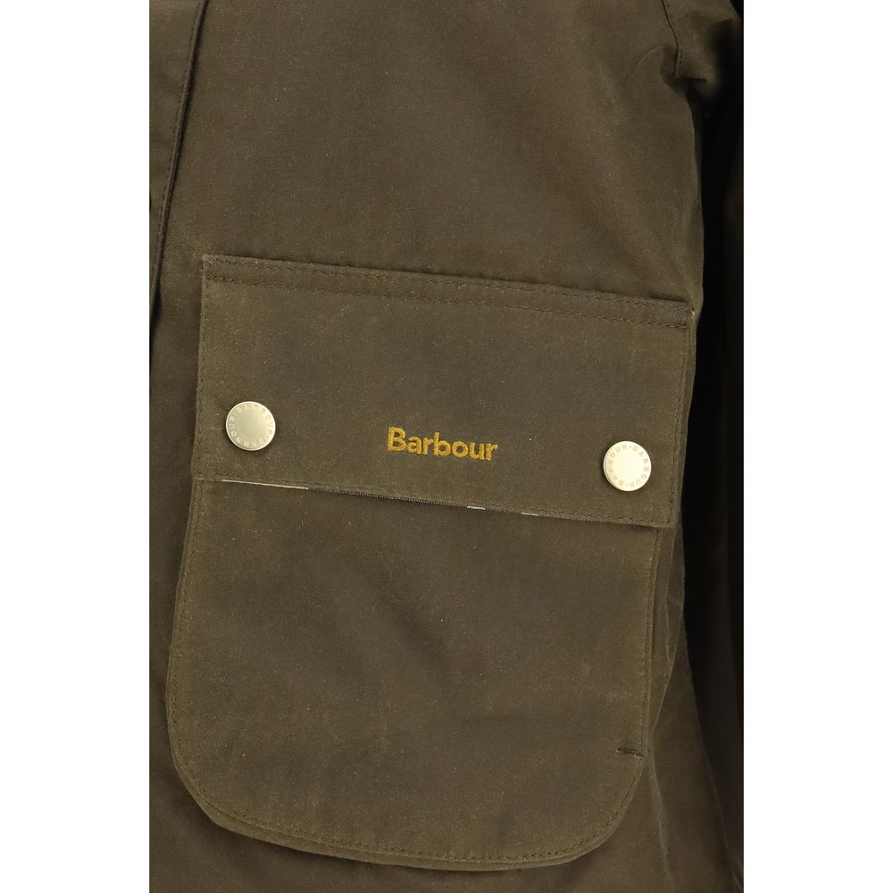 Overcoat by Barbour for women in cotton corduroy bicolour, beige, patterned & tartan features an voluminous silhouette, showcasing distinct pockets and a voluminous for a truly voluminous aesthetic.