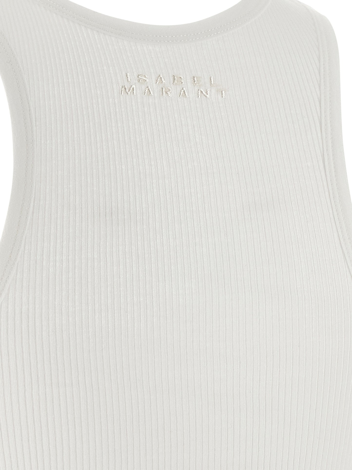 Tank Top by Isabel Marant for women in cotton white showcases a perennial silhouette, artfully detailed with a design and a perennial .