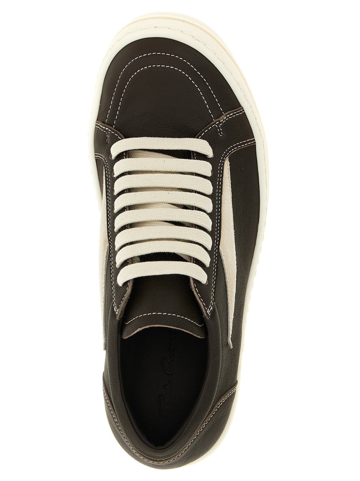 Rick Owens Women's Low Top Suede Lamb Leather Sneakers - Brown Signature