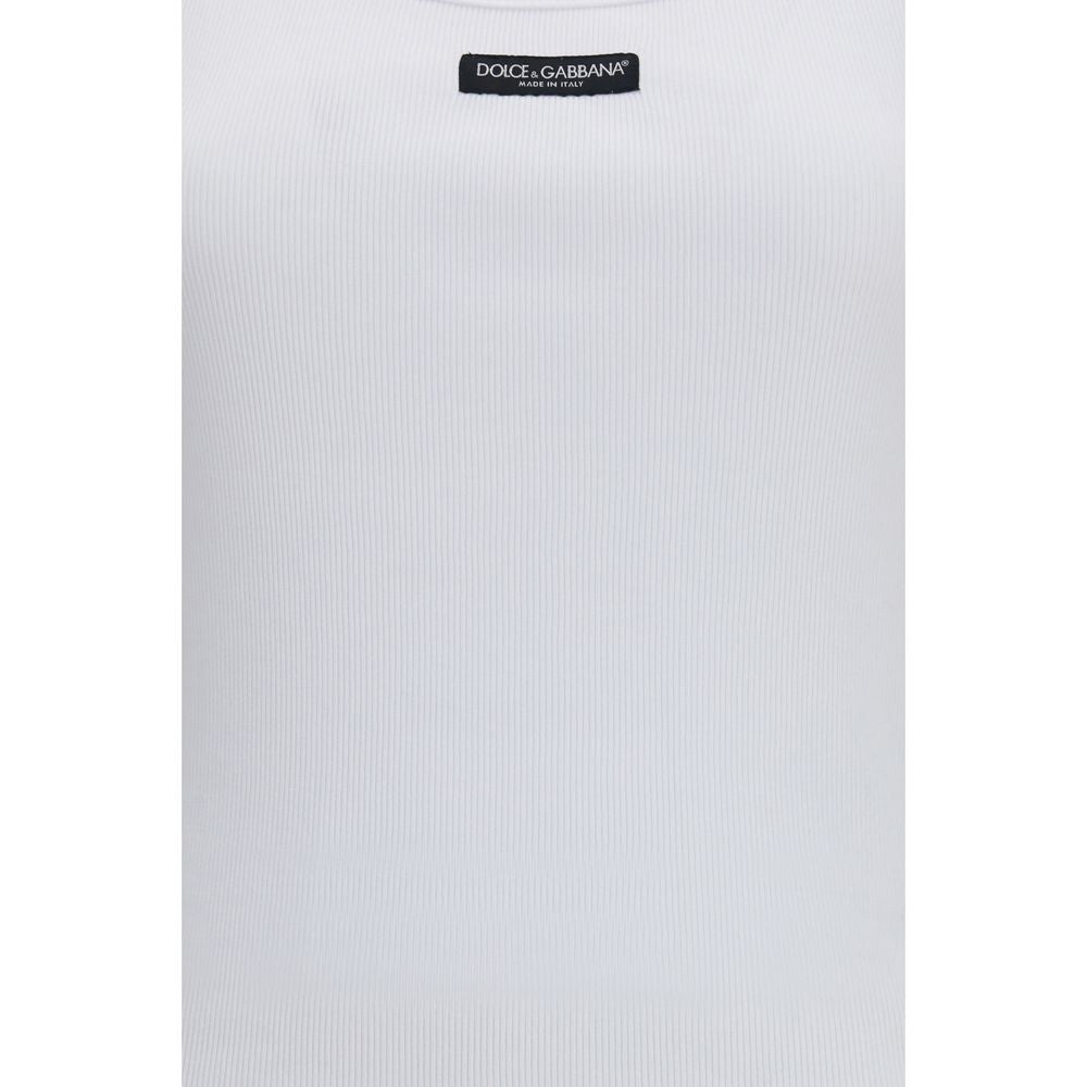 Tank Top by Dolce & Gabbana for women in cotton white presents a uncompromising silhouette, artfully detailed with a uncompromising and for a sophisticated, uncompromising finish.