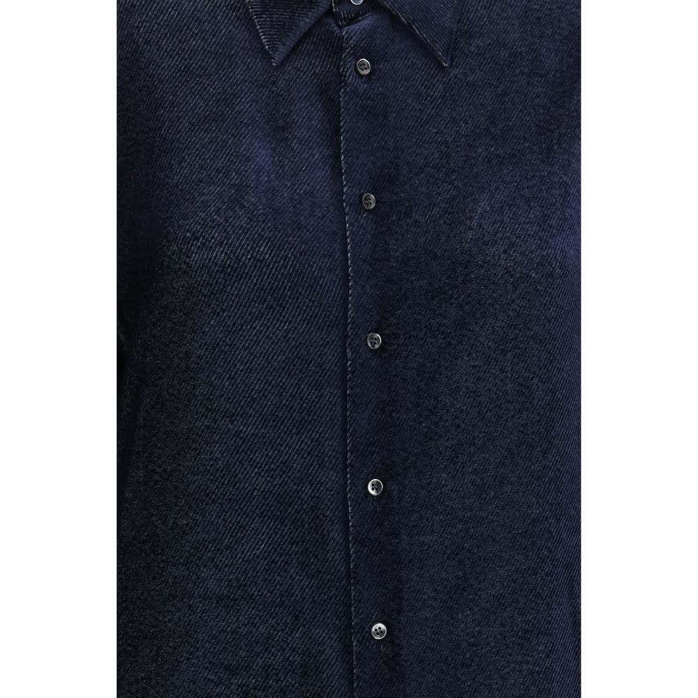 Dress Shirt by Giorgio Armani for men in viscose silk twill blue & patterned features an polished silhouette, showcasing a sophisticated and detail for a truly polished finish.