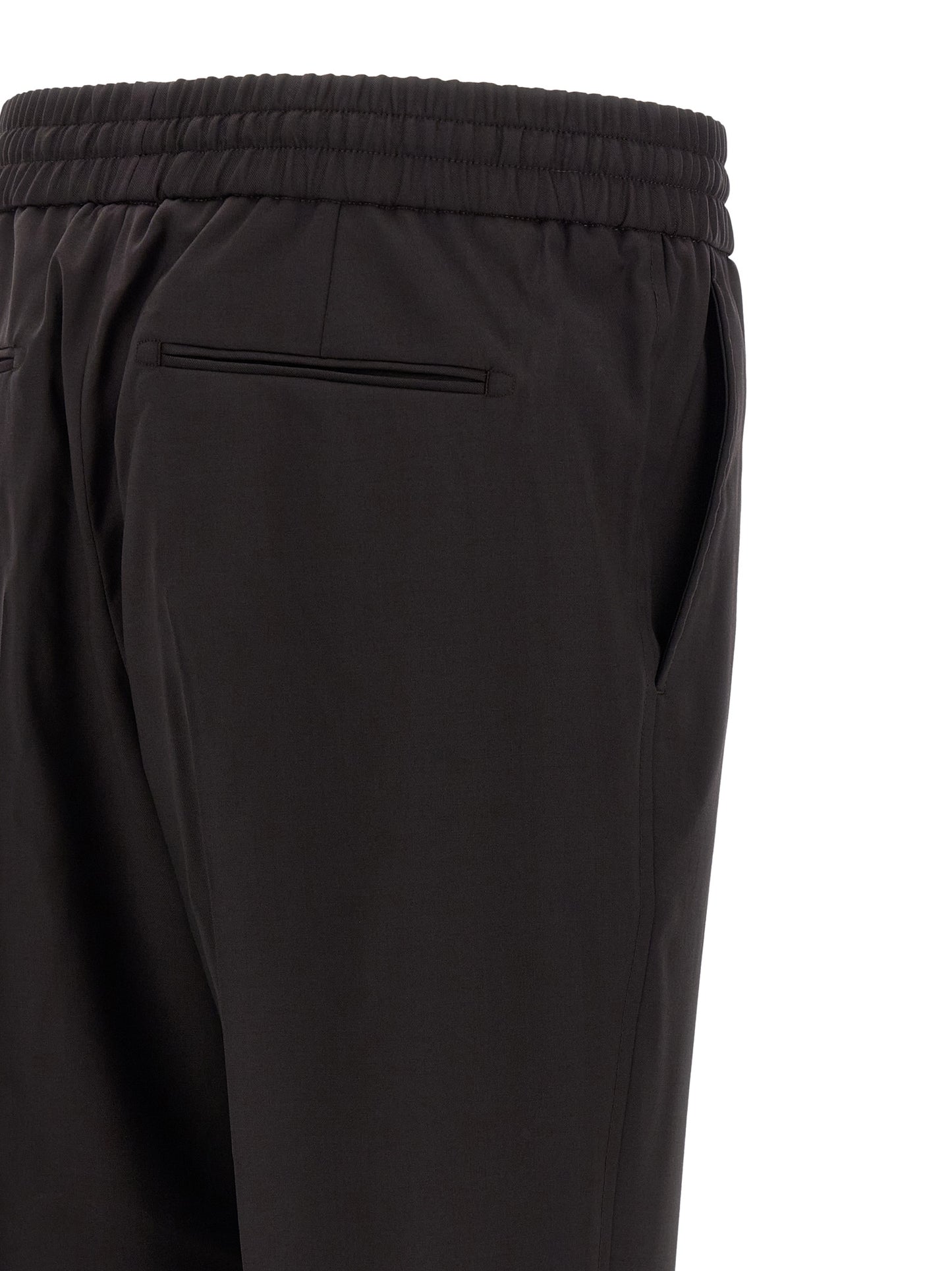 Trousers by Brioni for men in virgin wool brown features a tailored silhouette with a tailored straight, defined by its long and a sophisticated .