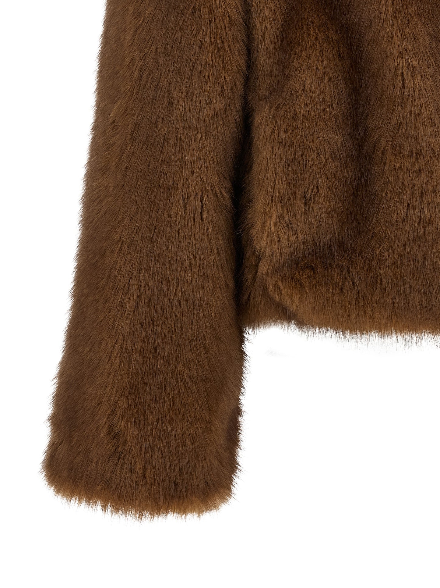 Overcoat by B&B COUTURE for women in polyester faux fur brown features a cosy chic silhouette, artfully detailed with a sophisticated and premium for a cosy chic finish.