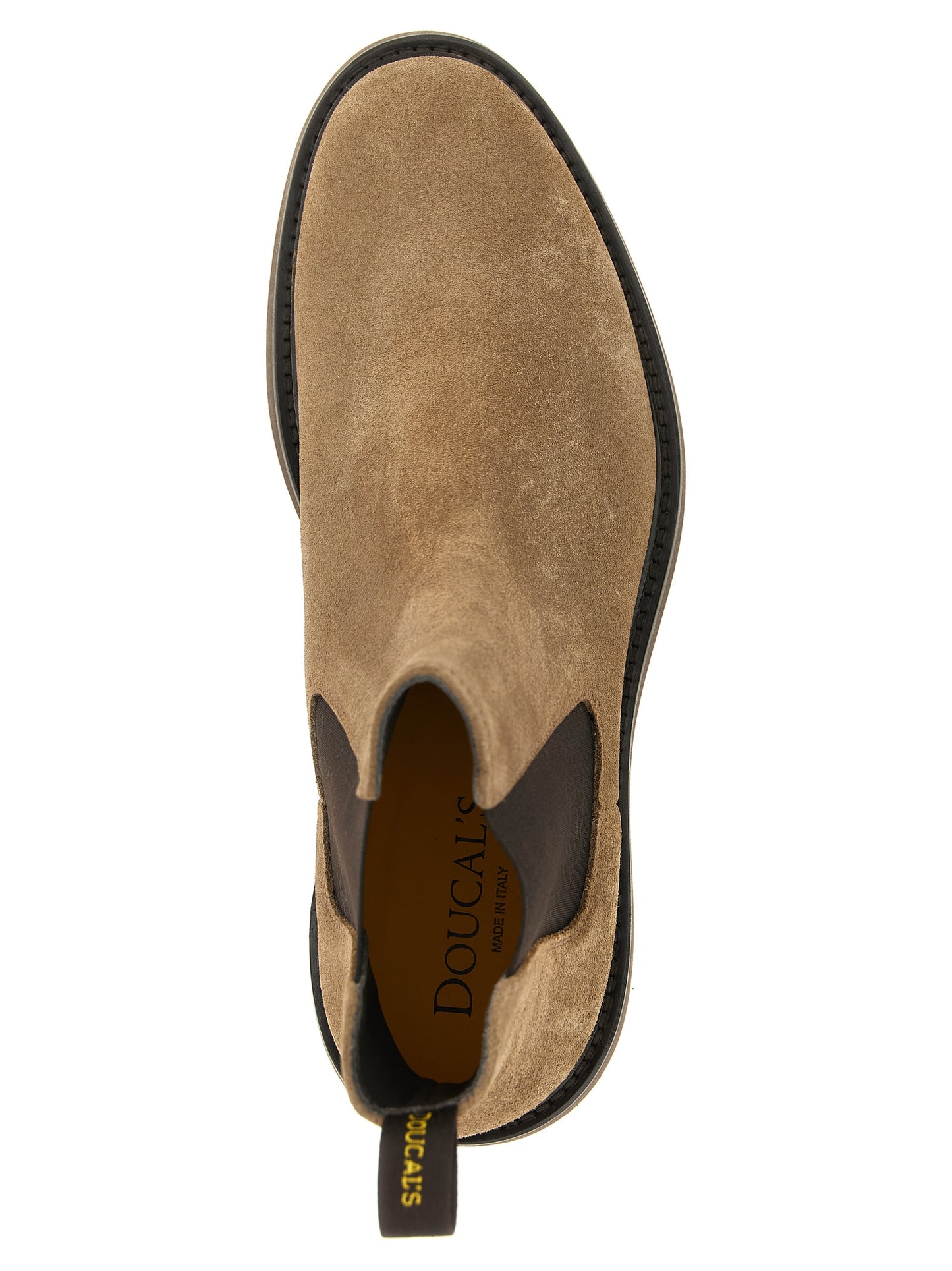 Flat Ankle Boots by Doucal's for men in suede lamb leather beige features an enchanting design from the Men's Suede Lamb Leather Flat Ankle Boots collection, highlighting a enchanting flat and round toe style for a refined look.