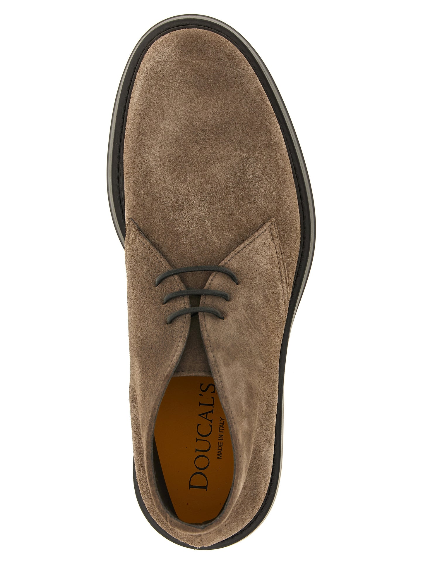 Ankle Chukka-Desert Boots by Doucal's for men in suede lamb leather brown features an high-performance silhouette, showcasing the sophisticated design of the Men's Suede Lamb Leather Ankle Chukka-Desert Boots with a and a refined .