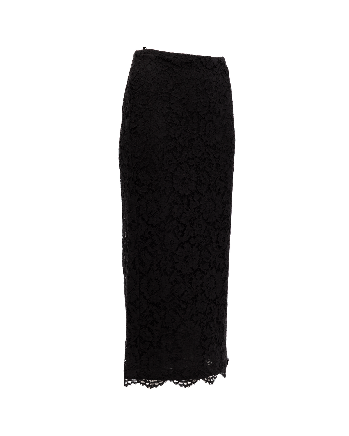 Skirt by Valentino Garavani for women in lace black & floral features a captivating silhouette, showcasing the captivating Women's Lace Midi Skirt design with a sophisticated midi for a captivating look.