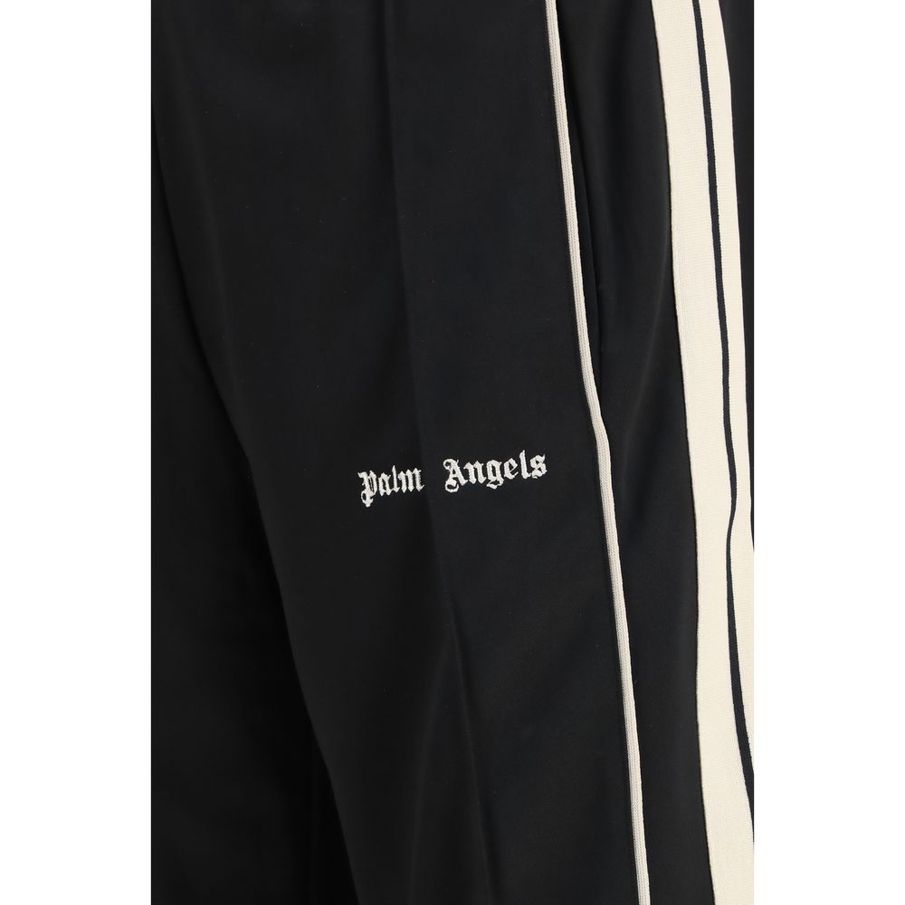 Jogger Sweatpants by Palm Angels for men in polyester black & print features an kinetic regular-fit and long with a , showcasing high-performance for an kinetic look.