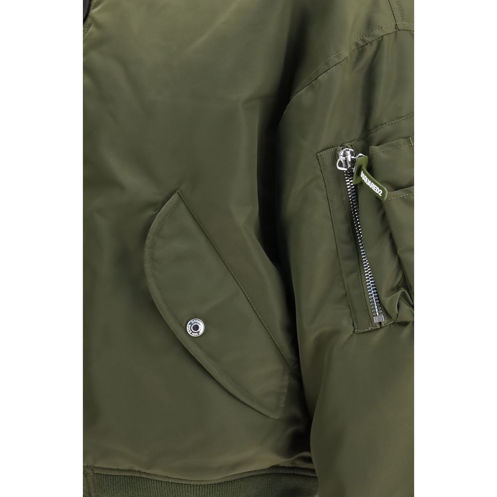Bomber Jacket by Dsquared² for men in nylon polyester satin bicolour features an on trend silhouette, showcasing refined pockets and a sophisticated for a truly on trend finish.