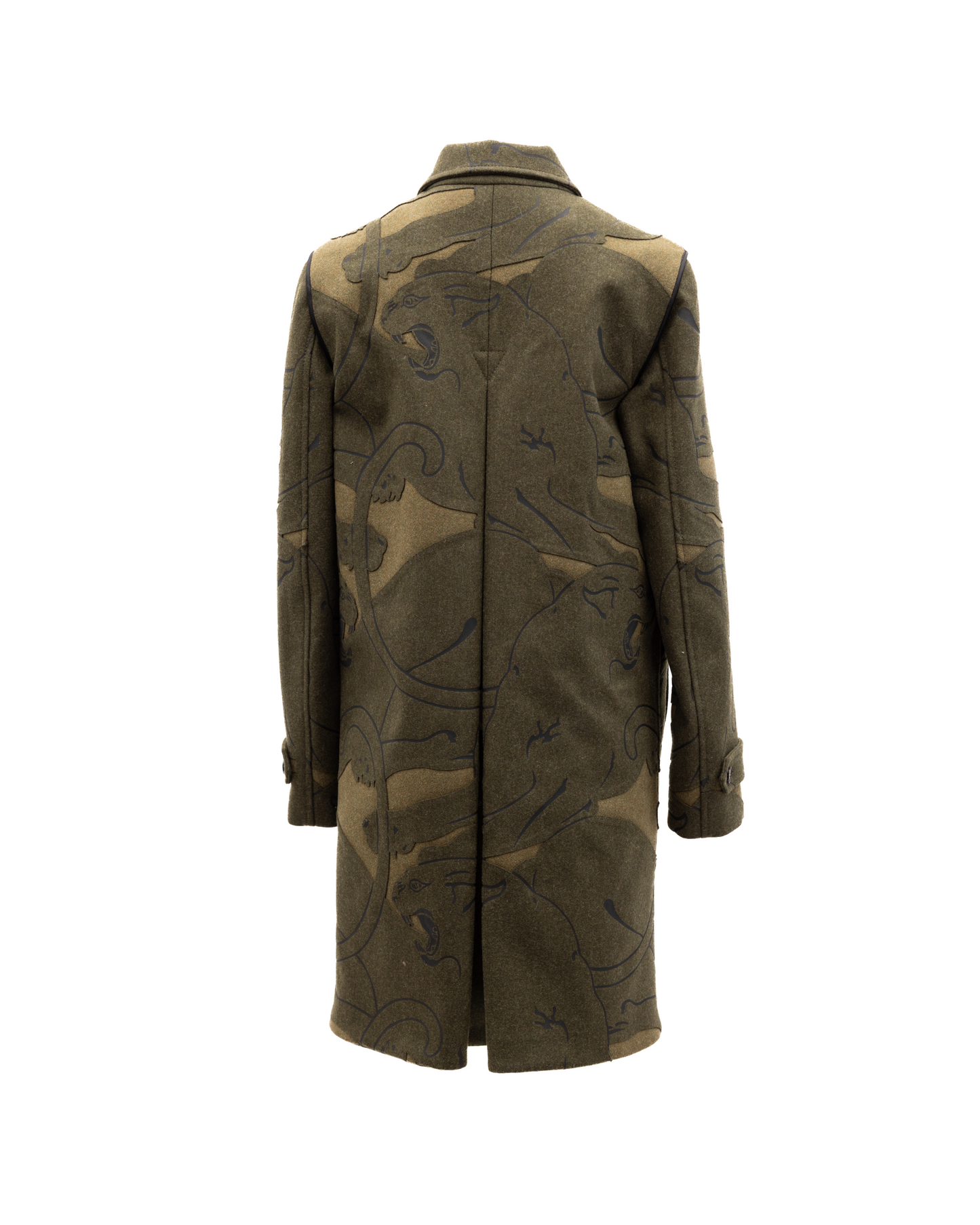 Overcoat by Valentino Garavani for women in wool dark-green & patterned features an satoral silhouette, showcasing a sophisticated and satoral for a premium, timeless look.