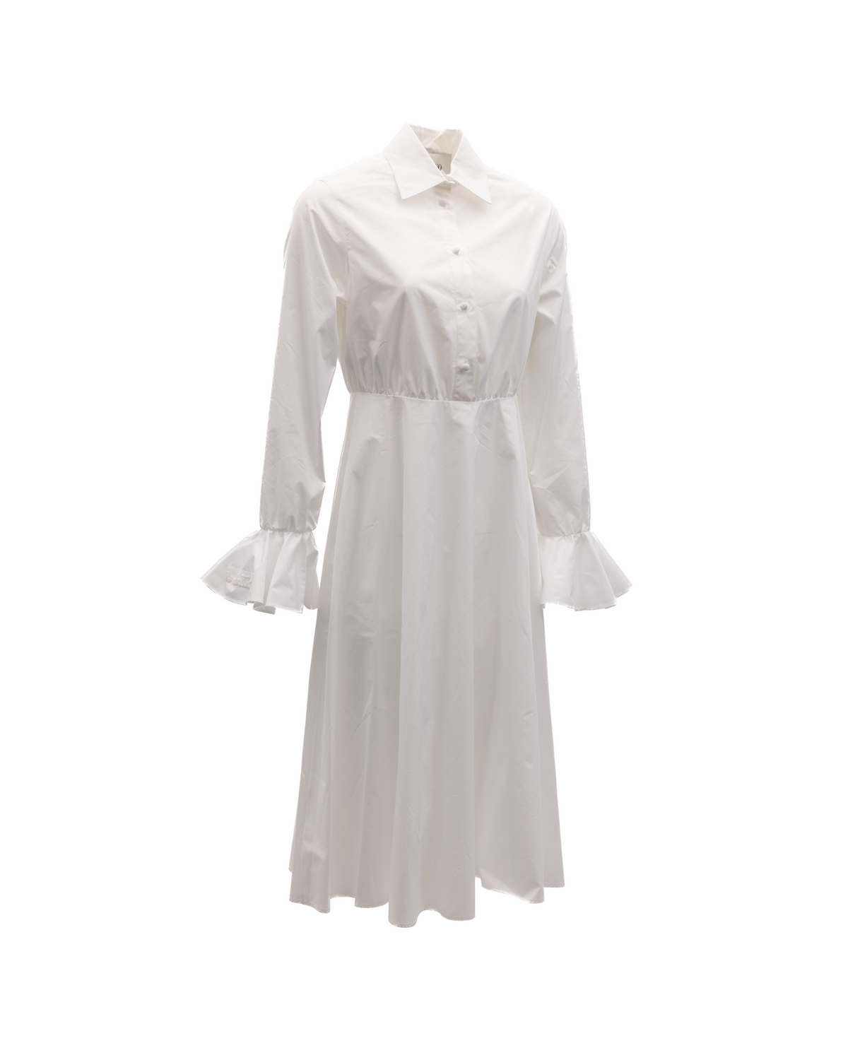 Dress by Valentino Garavani for women in silk white features an eye catching silhouette with a sophisticated , elegant , and a refined midi for a eye catching aesthetic.