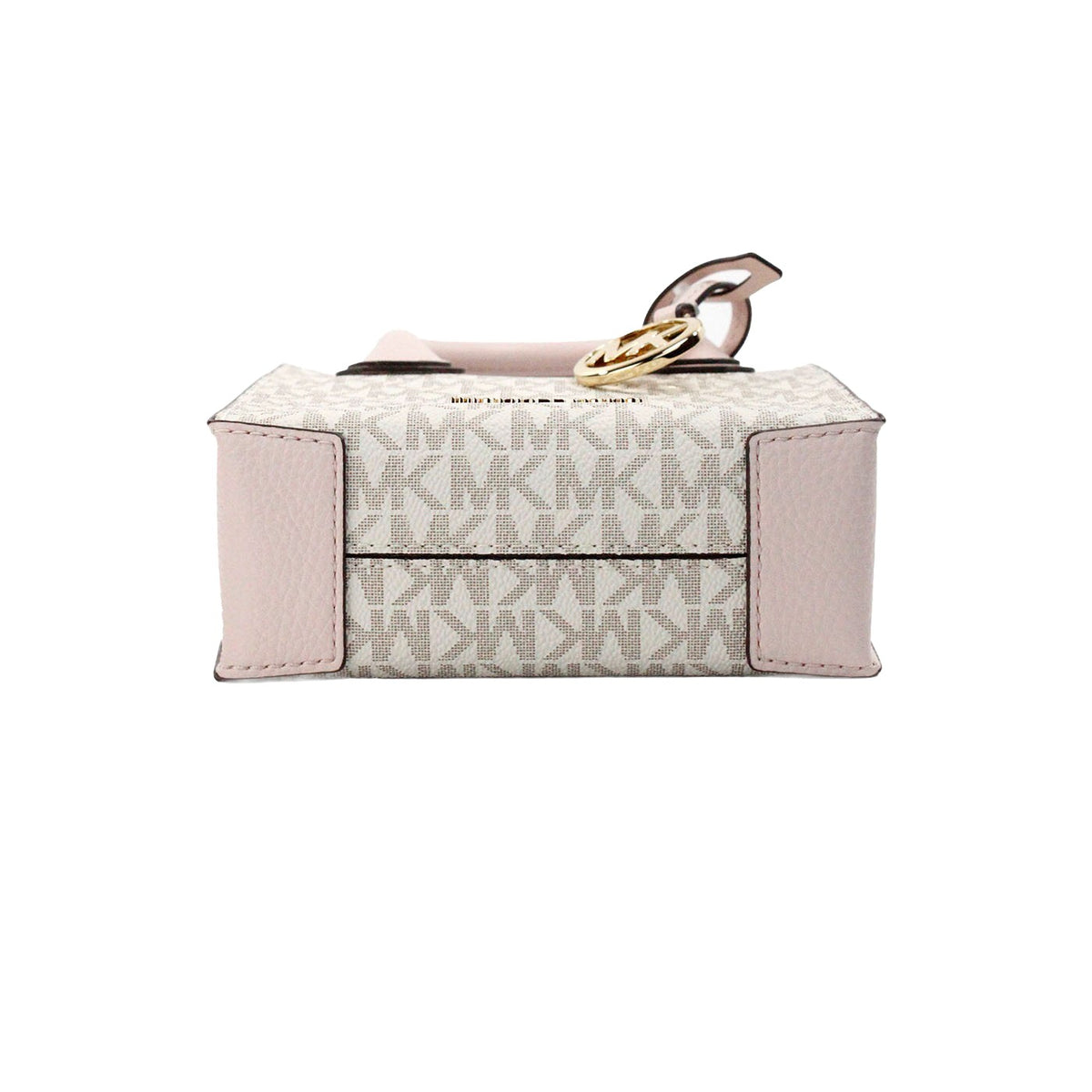 Michael Kors Mercer Faux Leather & Canvas Compact 2-in-1 Shoulder Crossbody Bag - Beige Gold Powder Pink Patterned