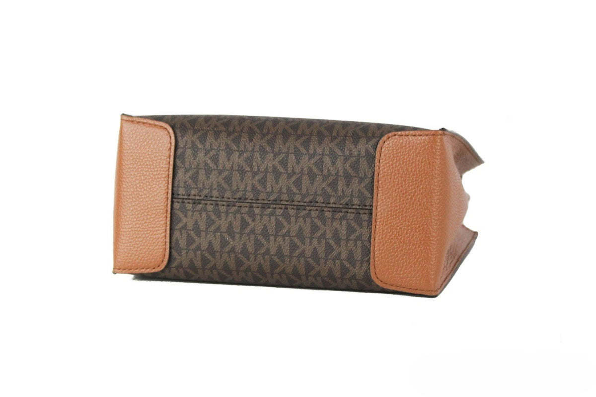 Michael Kors Mercer Leather Medium Crossbody Handbag - Brown Gold Patterned