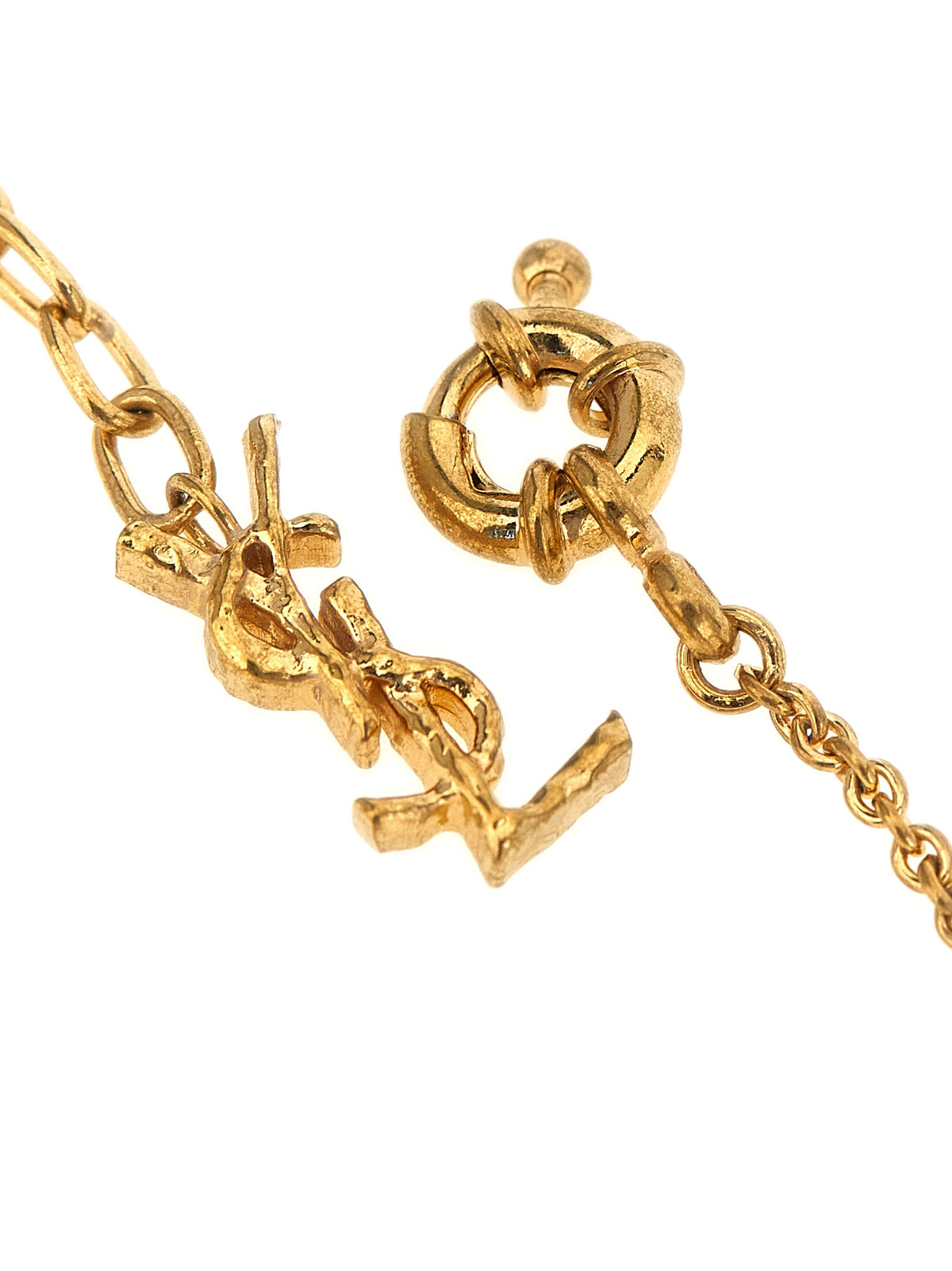 Saint Laurent Cassandre Women's Chain Charm Gold Brass Bracelet - Gold