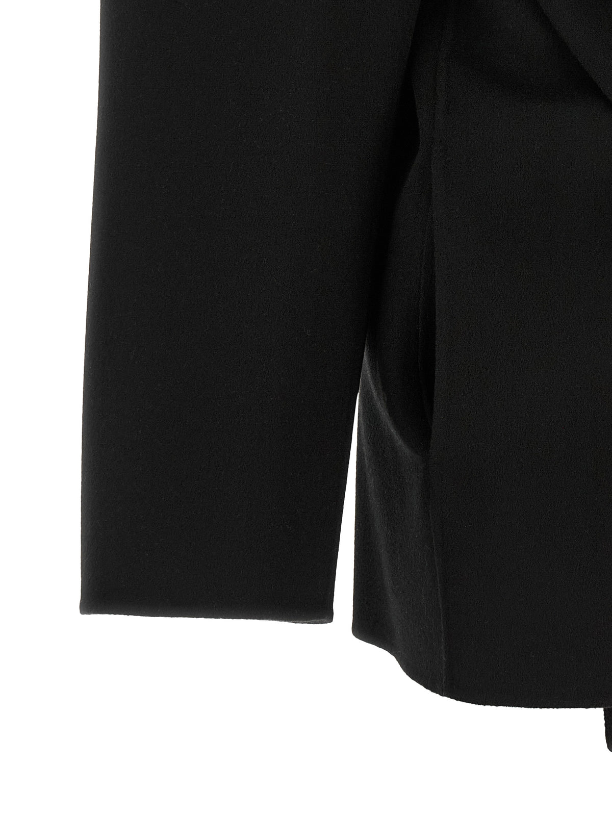 Sportmax Women's Virgin Wool & Leather Overcoat - Black