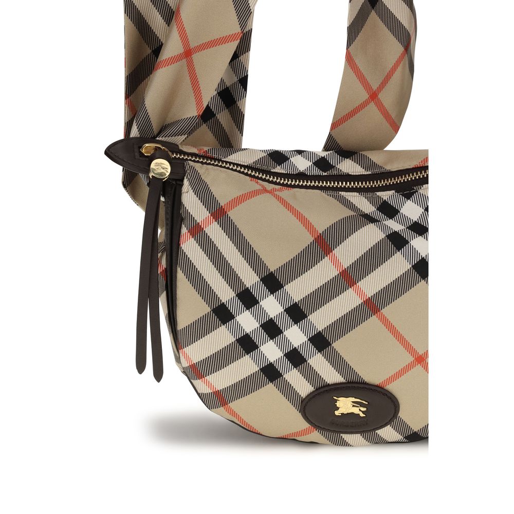 Shoulder Bag by Burberry for women in silk twill & leather beige features a effortless sophistication silhouette, secured by a zipper with ample built-in-compartments and versatile shoulder-strap for a effortless sophistication finish.