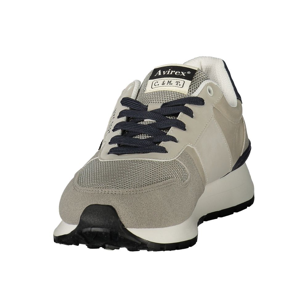 Avirex Men's Athletic Polyester & Polyurethane Sneakers - Blue Gray Signature