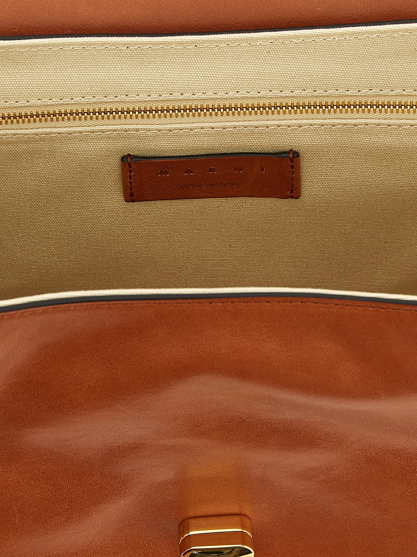Marni Marni Calfskin Leather Shoulder Bag - Brown