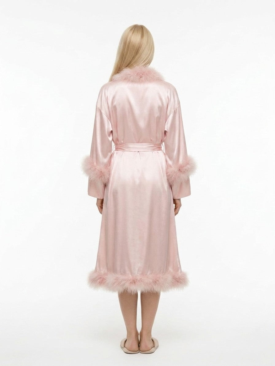 Dolce & Gabbana Pink Silk Robe