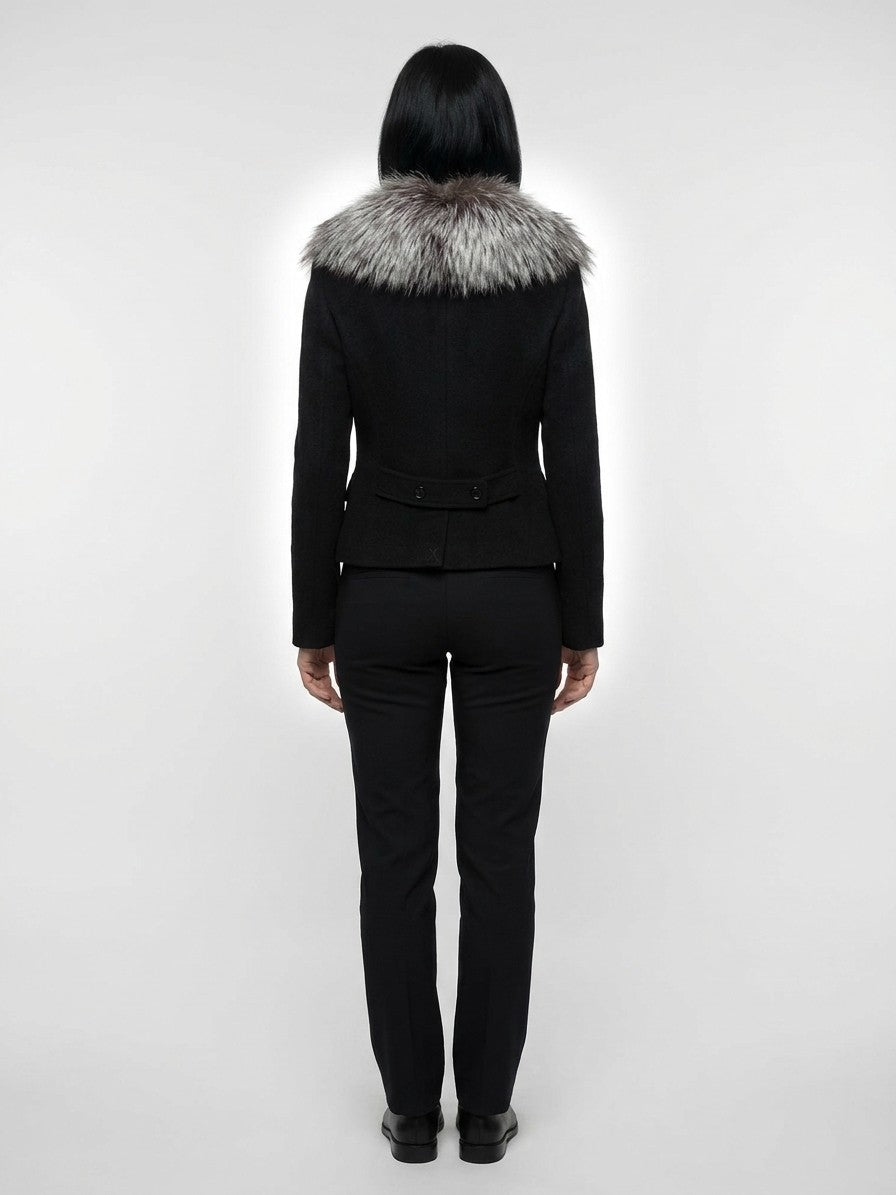 Dolce & Gabbana Gray Virgin Wool Full-Length Jacket