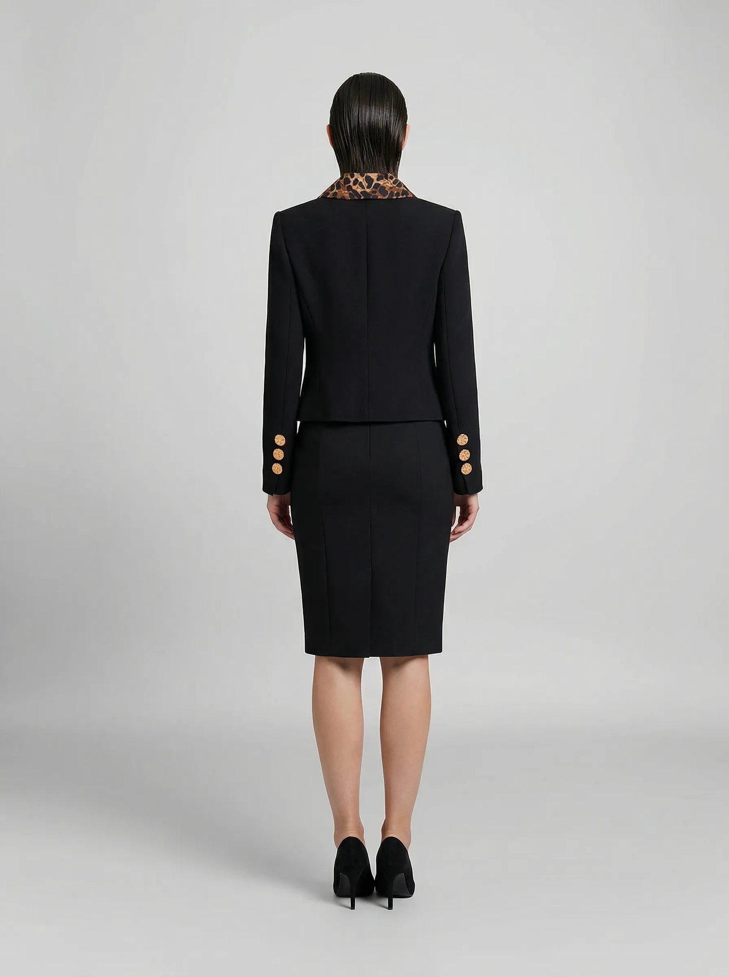Dolce & Gabbana Black Metallic Fibre Full-Length Jacket