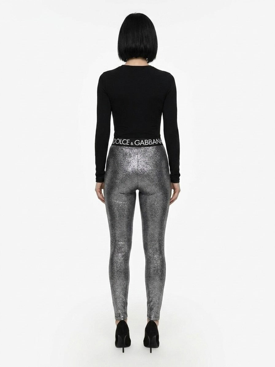 Dolce & Gabbana Gray Polyester Leggings