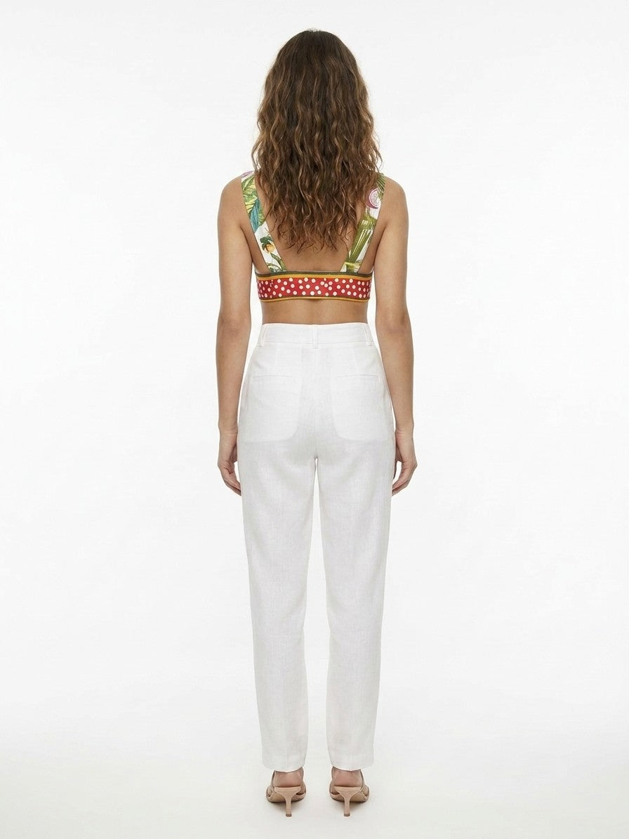 Dolce & Gabbana Multicolor Silk Sleeveles T-Shirt
