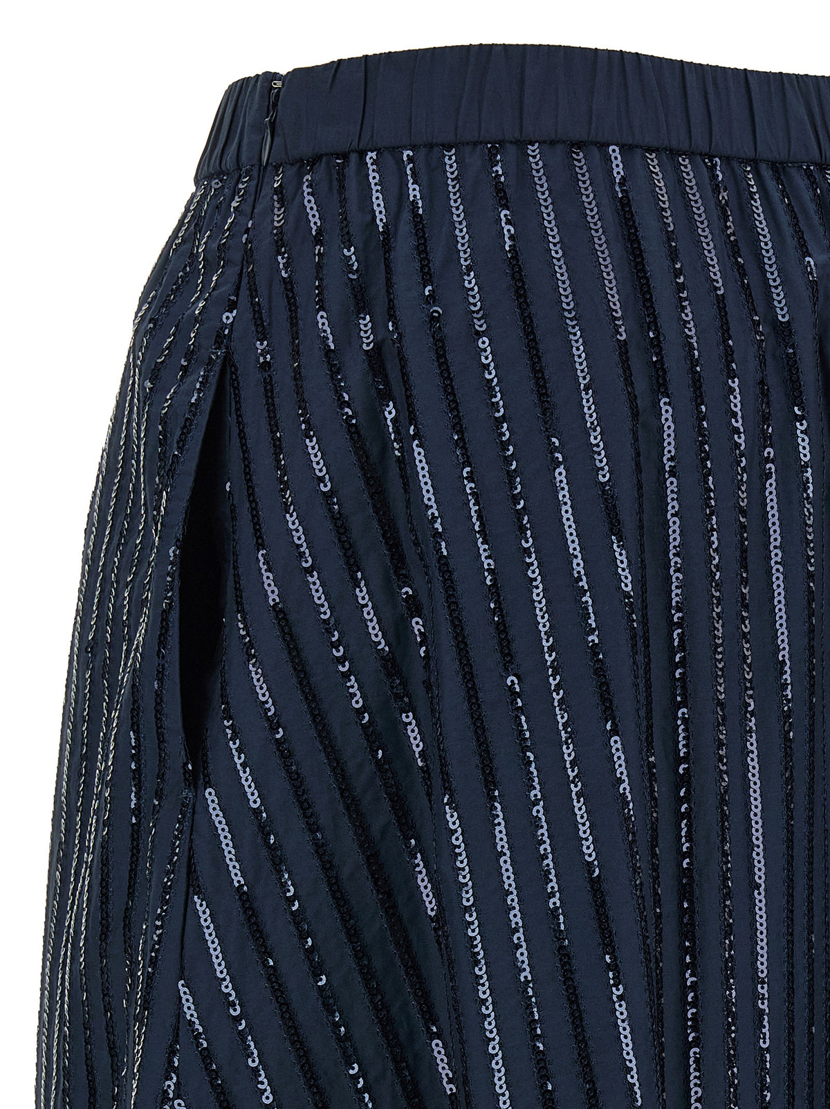 Max Mara Women's Flared Cotton Sequins Mini Skirt - Blue