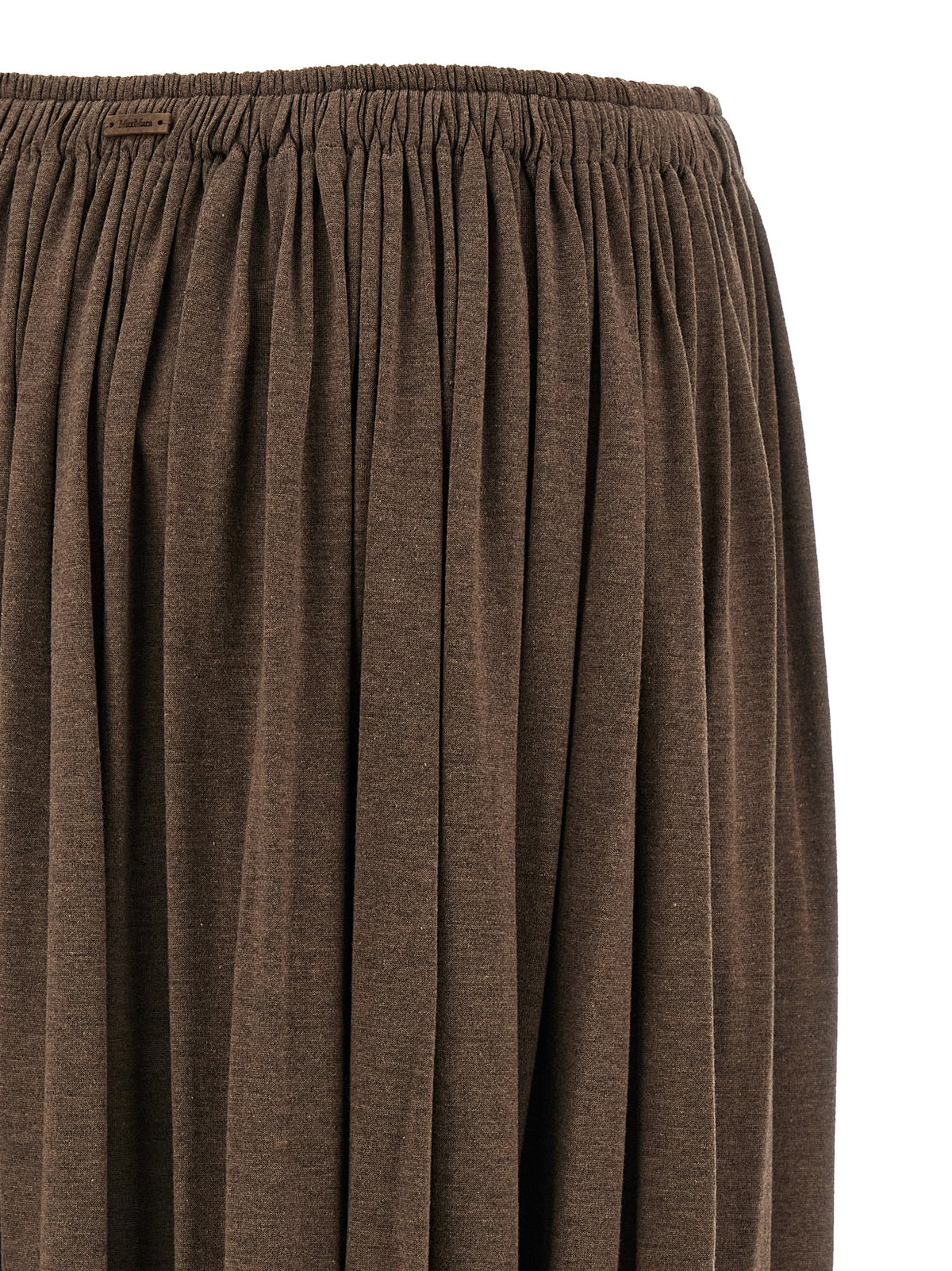Max Mara Women's Flared Lyocell Metal & Silk Mini Skirt - Brown