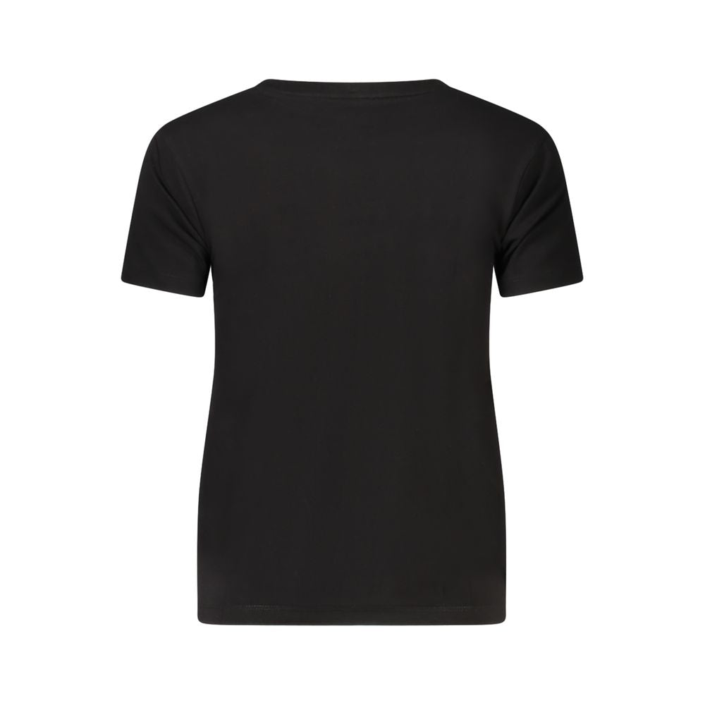 Guess Jeans Women's Slim Short-Sleeve Crew Neck Stretch Organic Cotton T-Shirt - Black Print