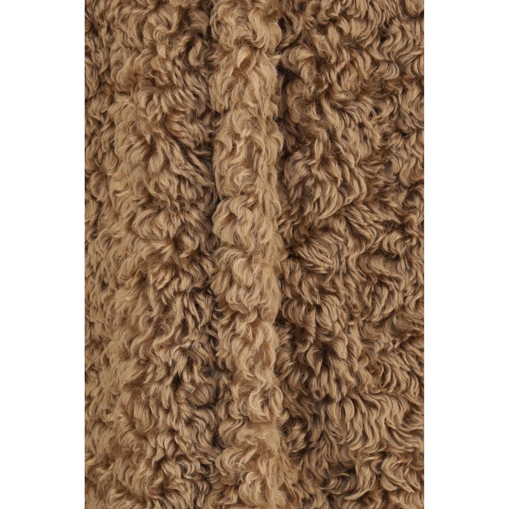 Overcoat by Kristina Ti for women in polyester brown features an voluminous silhouette, showcasing distinct pockets and a voluminous for a truly voluminous aesthetic.