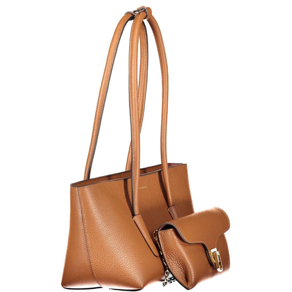 Coccinelle Leather Pouch Handbag - Brown