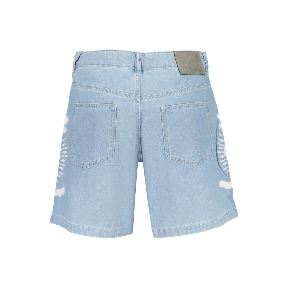 Desigual Women's Denim Cotton Shorts - Light Blue