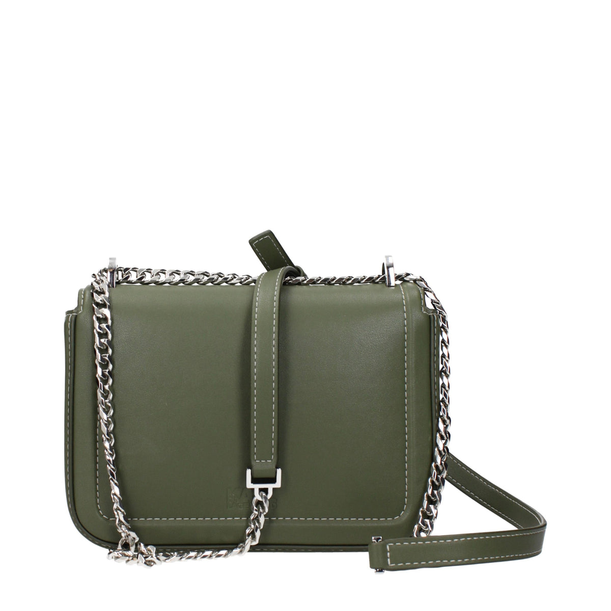 Crossbody Handbag by Karl Lagerfeld for women in leather green features a transformative sophistication silhouette, showcasing a secure , ample , and versatile crossbody-strap & adjustable-strap for a transformative sophistication look.