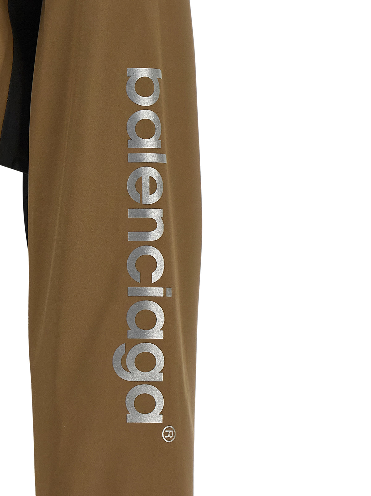 Balenciaga Women's Crop Top Polyester Hooded Windbreaker Jacket - Black Brown