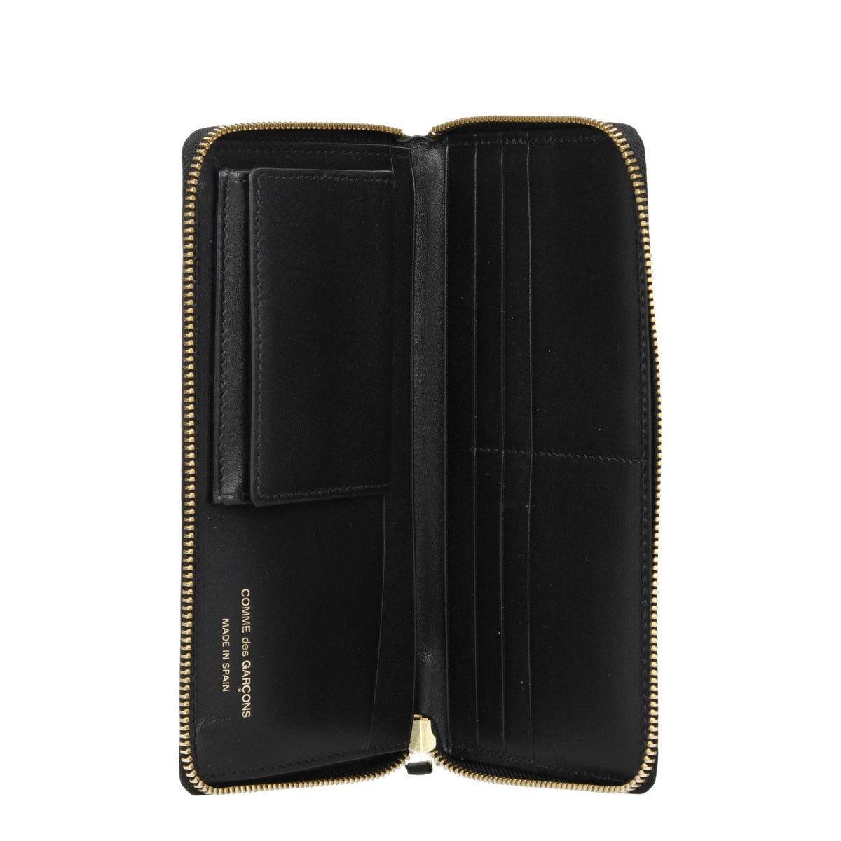 Comme Des Garçons Leather Cardholder Wallet - Black Print
