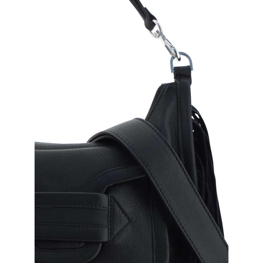 Shoulder Flap Bag by Pierre Hardy for women in bos taurus calf leather black features a distinguished silhouette, showcasing a secure snap, flap & zipper and distinguished with versatile shoulder-strap, adjustable-strap & handle for a distinguished finish.