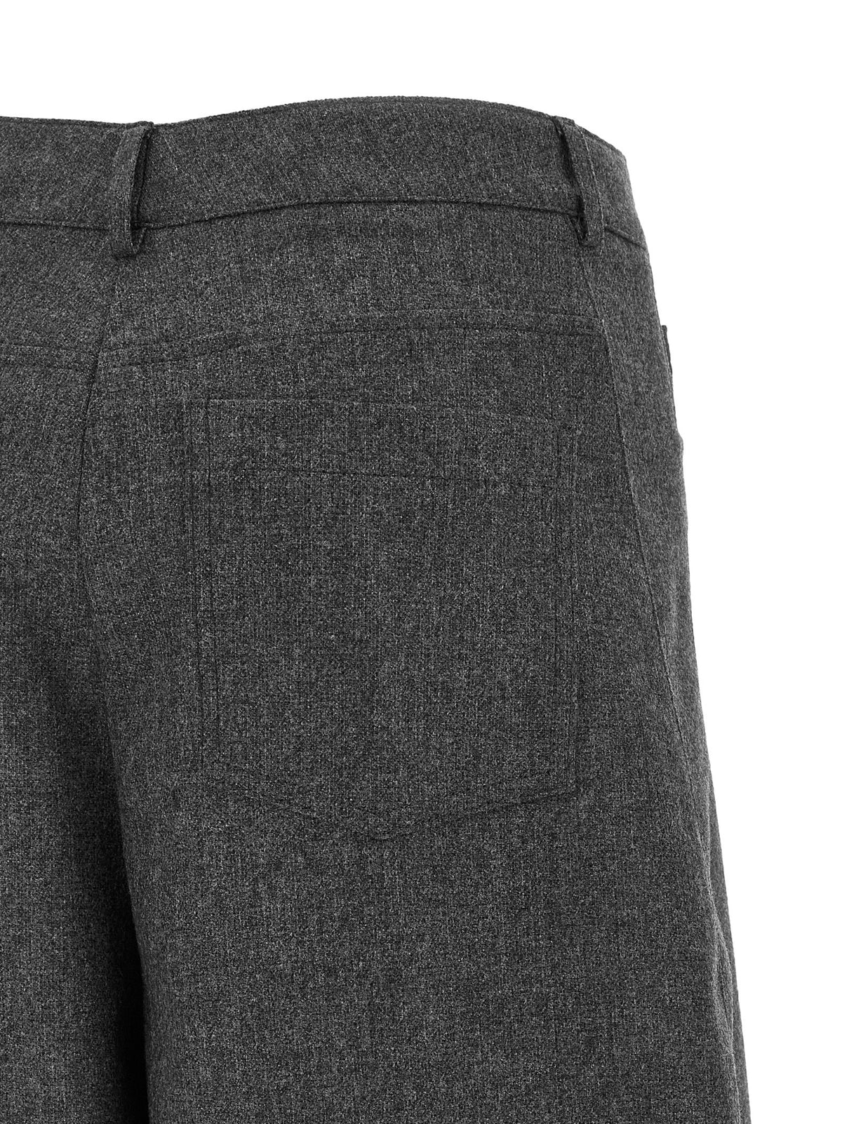 NUDE Women's Cropped High Rise Polyamide Polyester & Wool Trousers - Gray Nude