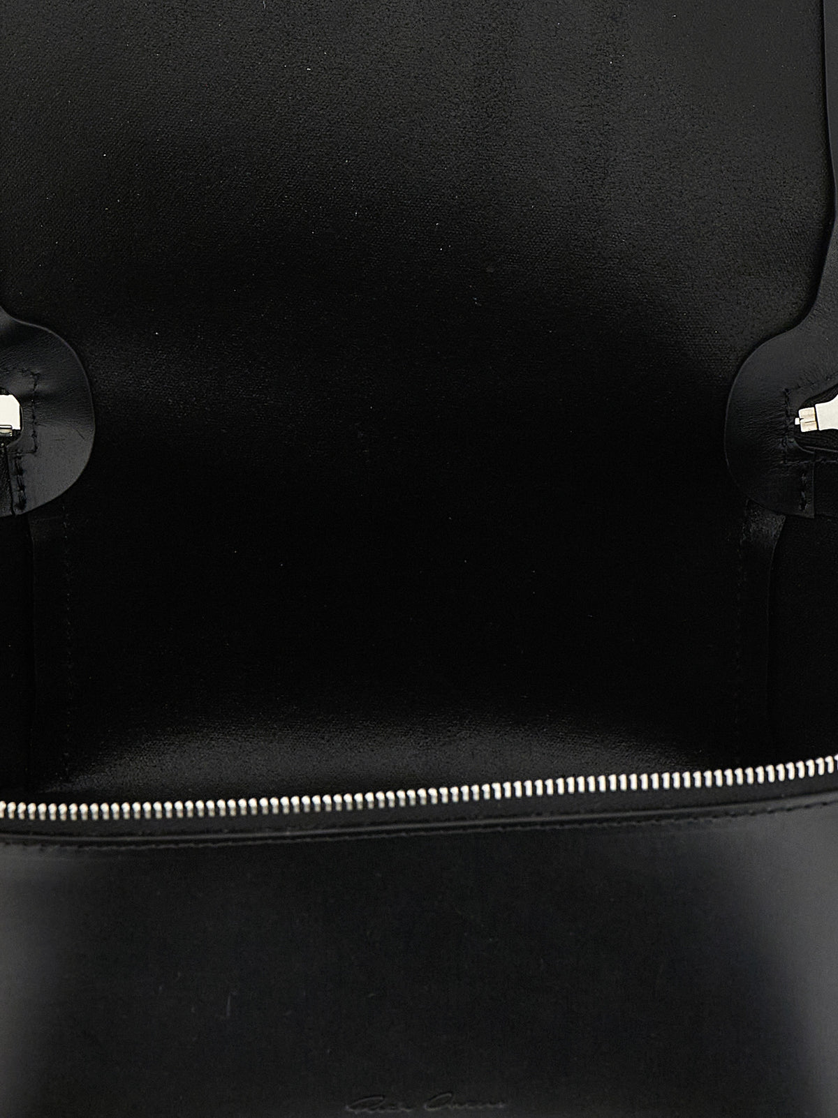 Rick Owens Calfskin Leather Travel Makeup Bag - Black Silver