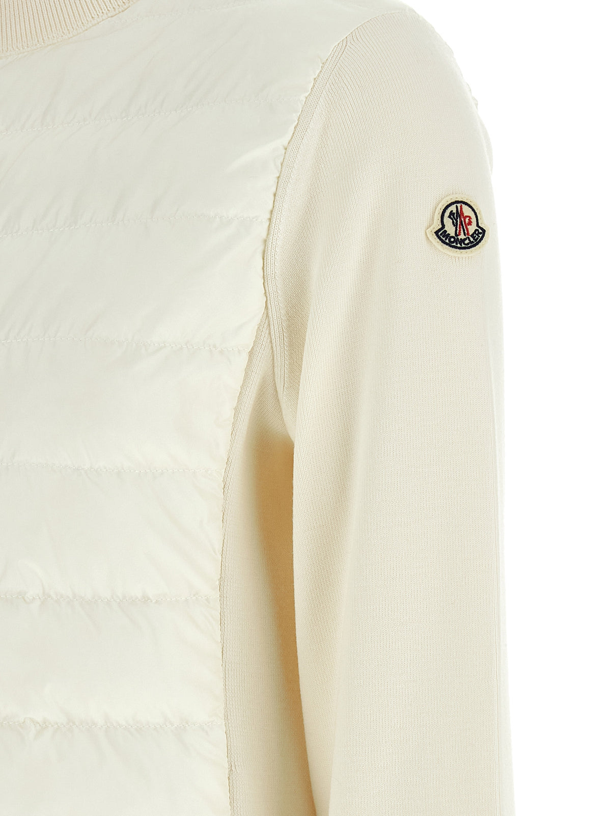 Moncler Women's Felt Polyamide & Virgin Wool Cardigan - Ivory White