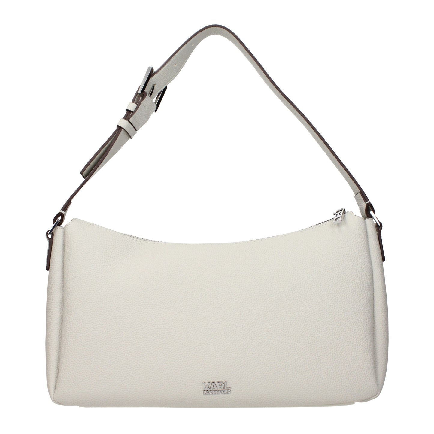 Shoulder Bag by Karl Lagerfeld for women in leather gray features a effortless chic silhouette with a secure , ample , and versatile shoulder-strap, adjustable-strap & handle for a effortless chic finish.