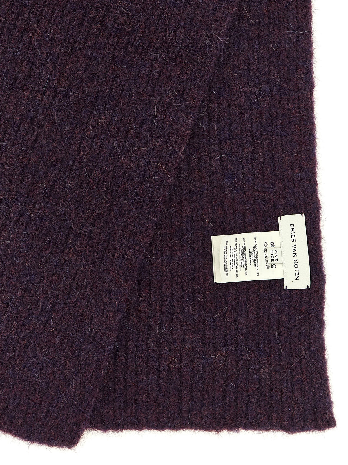 Scarf by Dries Van Noten for men in alpaca wool & polyamide plum, purple, white & signature showcases a on trend silhouette, artfully capturing the on trend essence of the Alpaca Wool & Polyamide Foulard Wrap Scarf design with a sophisticated finish.