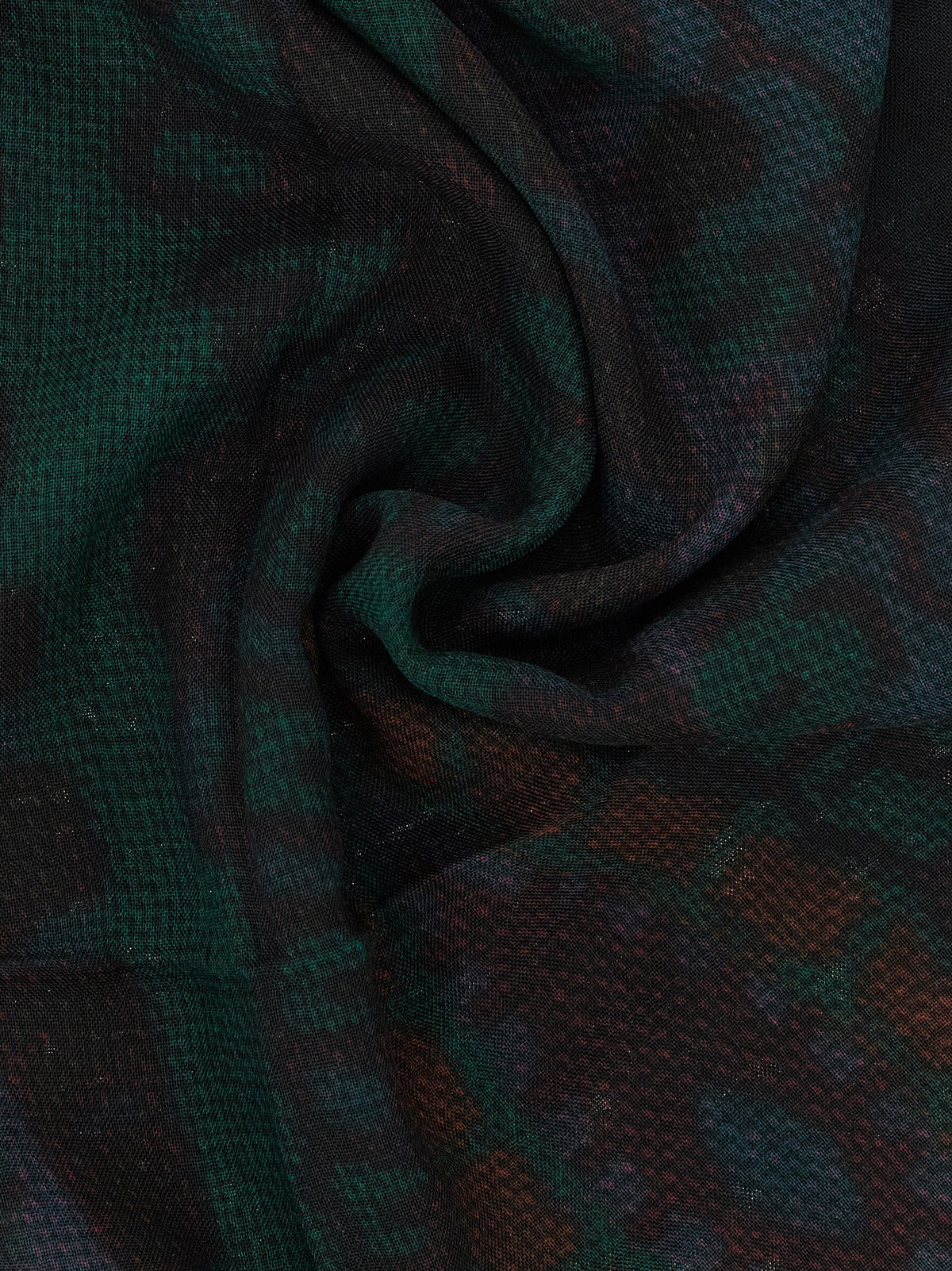 Scarf by Dries Van Noten for men in wool bicolour, burgundy, dark-green, patterned & signature showcases a warm silhouette from the Wool Foulard Wrap Frayed-Edge Scarf collection, offering a warm drape that exudes sophisticated luxury.