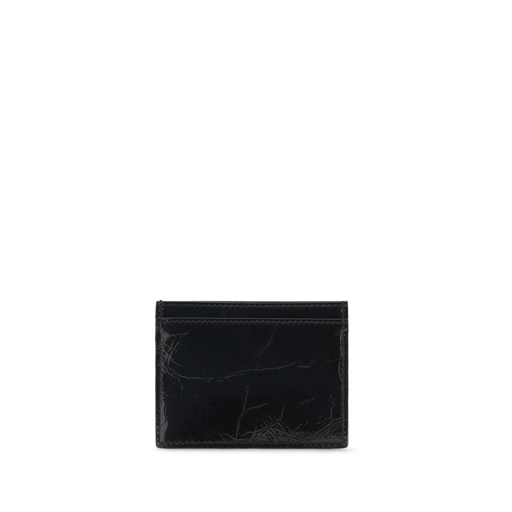 Cardholder Wallet by Vivienne Westwood for women in bos taurus calf leather black showcases a distinguished silhouette, artfully capturing the essence of the distinguished Bos Taurus Calf Leather Cardholder Wallet design with functional card-organization compact-design.