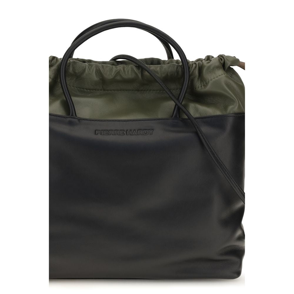 Shoulder Drawstring Bag by Pierre Hardy for women in bos taurus calf leather black features a effortless sophistication silhouette, secured by a drawstring with ample and versatile shoulder-strap & handle for a effortless sophistication finish.