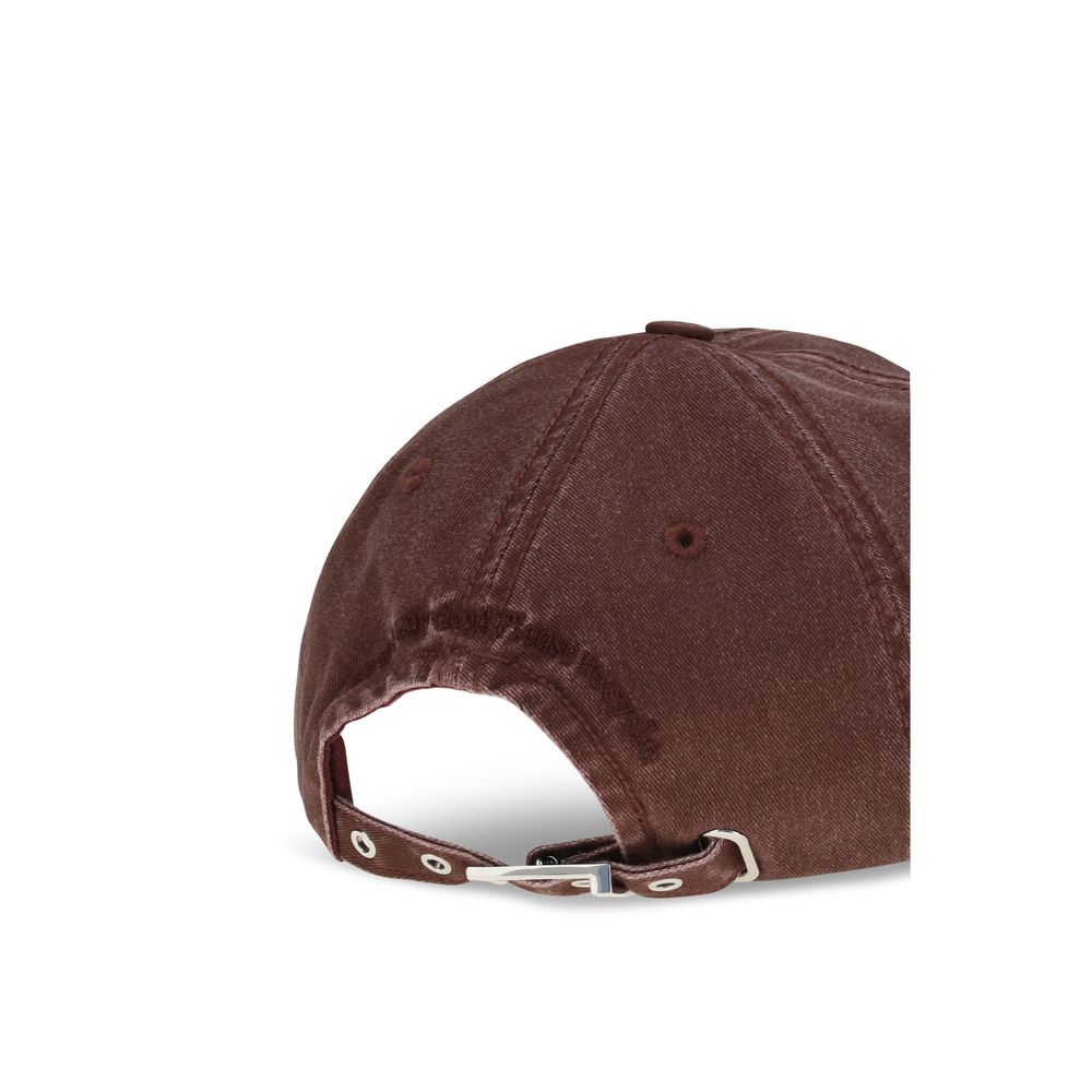 Baseball Cap by Ganni for women in cotton bordeaux presents a tailored silhouette, perfectly capturing the essence of Cotton Baseball Cap with its tailored finish and superior craftsmanship.