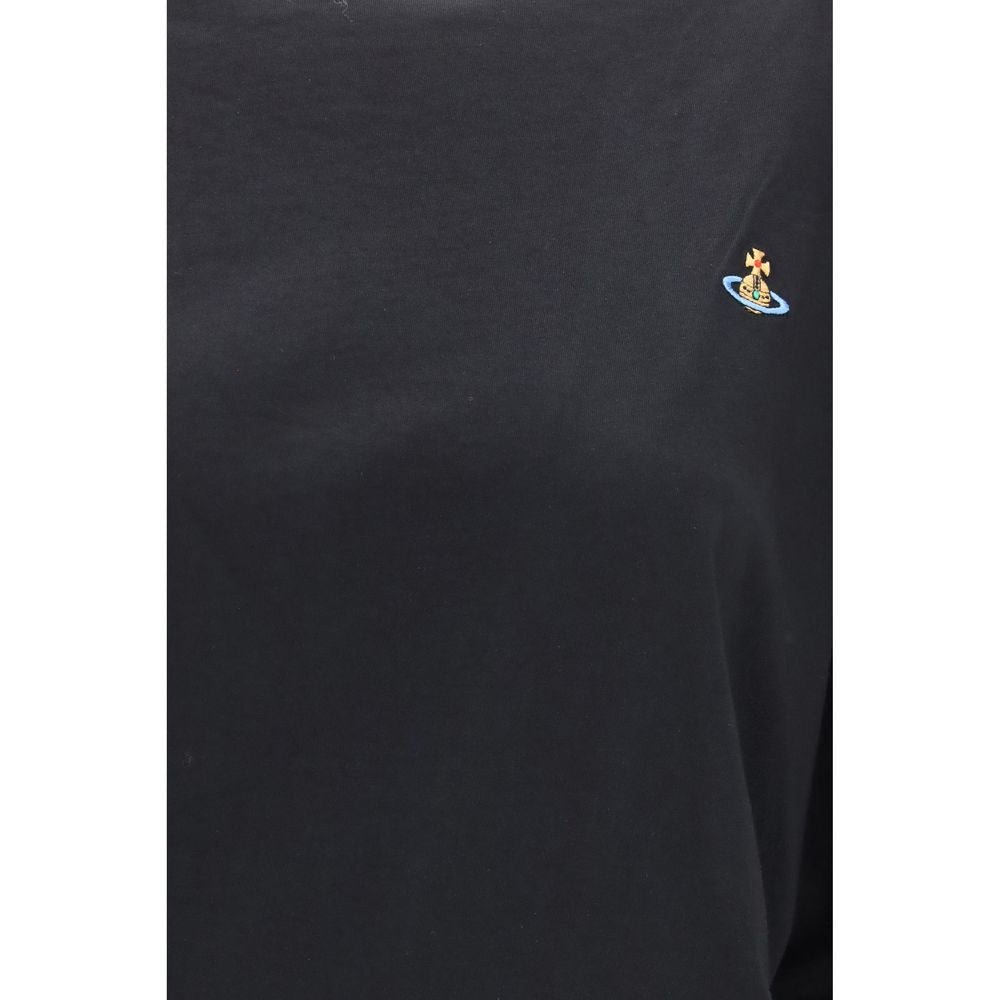 T-Shirt by Vivienne Westwood for women in cotton black & signature showcases a unassuming silhouette, artfully detailed with a refined and unassuming for a sophisticated, contemporary look.