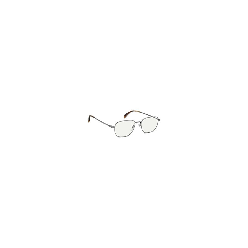 David Beckham Men's Rectangle Full Rim Metal Eyeglasses Frames - Grey