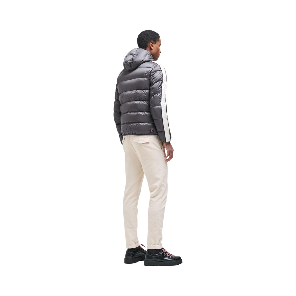 Colmar Originals Men's Quilted Polyamide Hooded Puffer Jacket - Beige Signature Striped