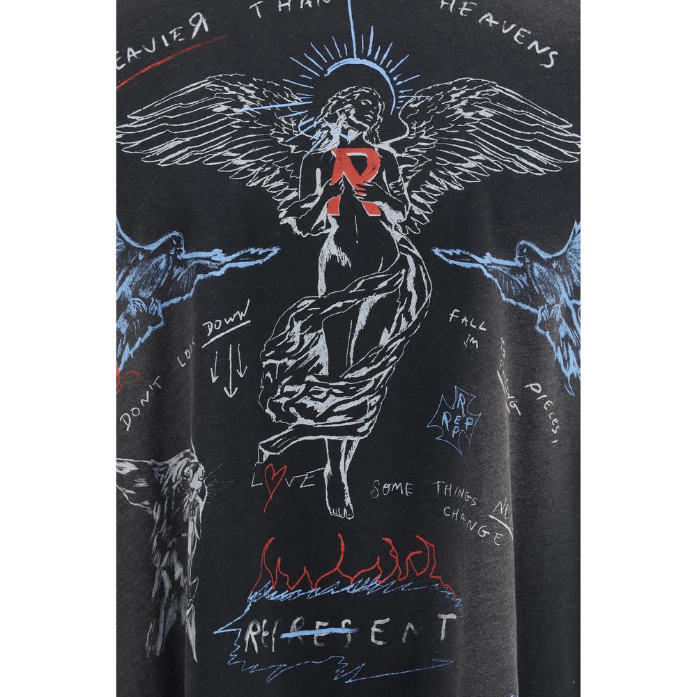 Represent Men's Regular Fit Long-Sleeve Crew Neck Cotton Hemp & Metal T-Shirt - Black Signature