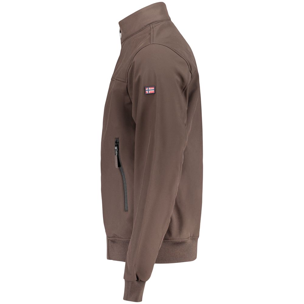 Norway 1963 Men's Softshell Stretch Polyester Windbreaker Jacket - Brown Signature
